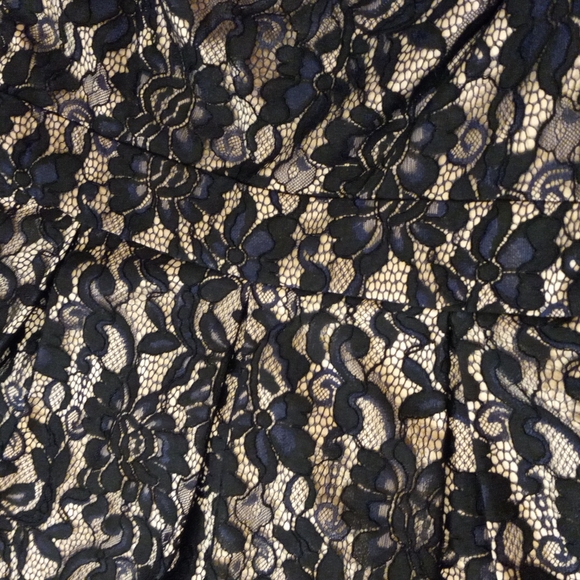 STUNNING Eliza J one shoulder NYSTROMS tea length navy lace dress size 10 - Picture 7 of 15